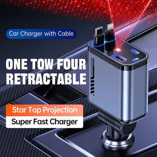 All-in-One Retractable Charging Adapter for Cars