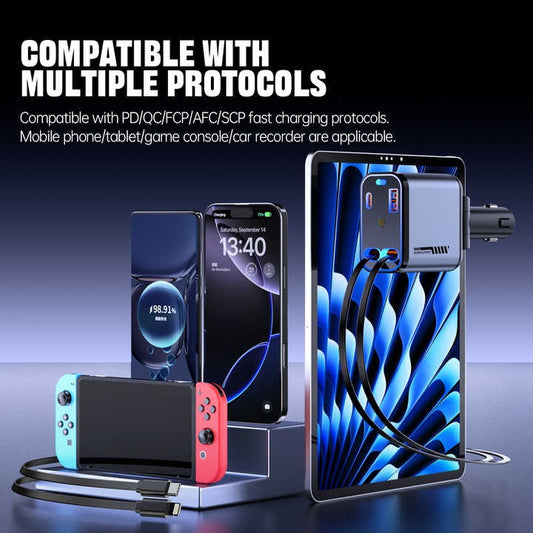 All-in-One Retractable Charging Adapter for Cars